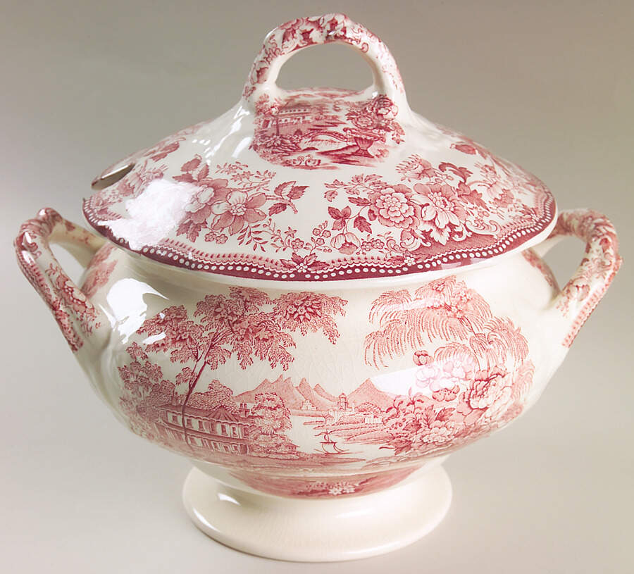 Tonquin Red Pink Small Tureen & Lid by Royal Staffordshire-1