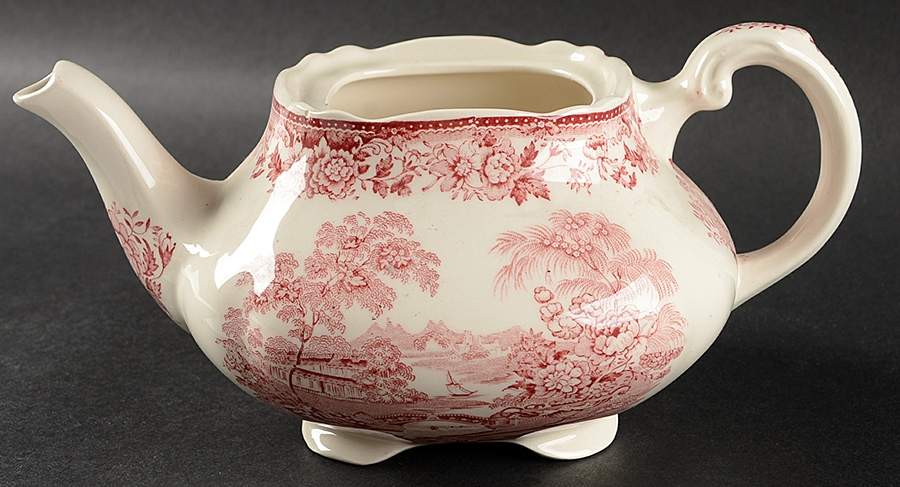 Tonquin Red Pink Teapot No Lid by Royal Staffordshire-1