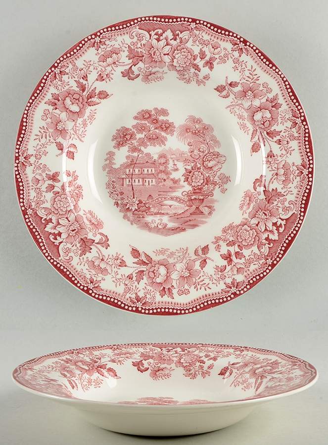 Tonquin Red Pink Large Rim Soup Bowl by Royal Staffordshire-1