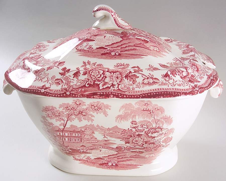 Tonquin Red Pink Oval Tureen & Lid by Royal Staffordshire-1
