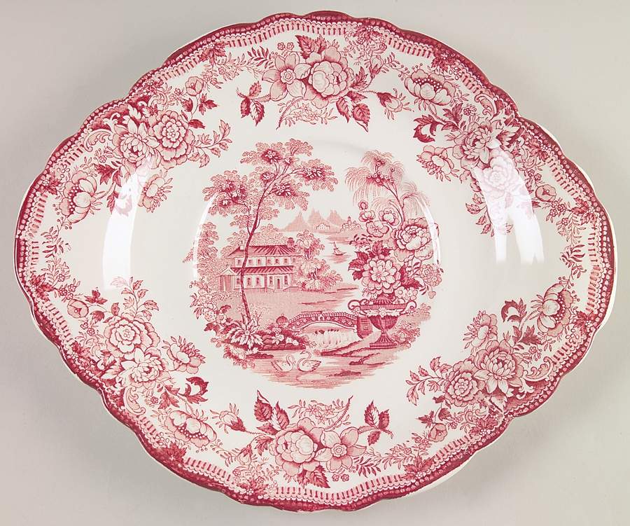 Tonquin Red Pink Small Tureen Underplate by Royal Staffordshire-1