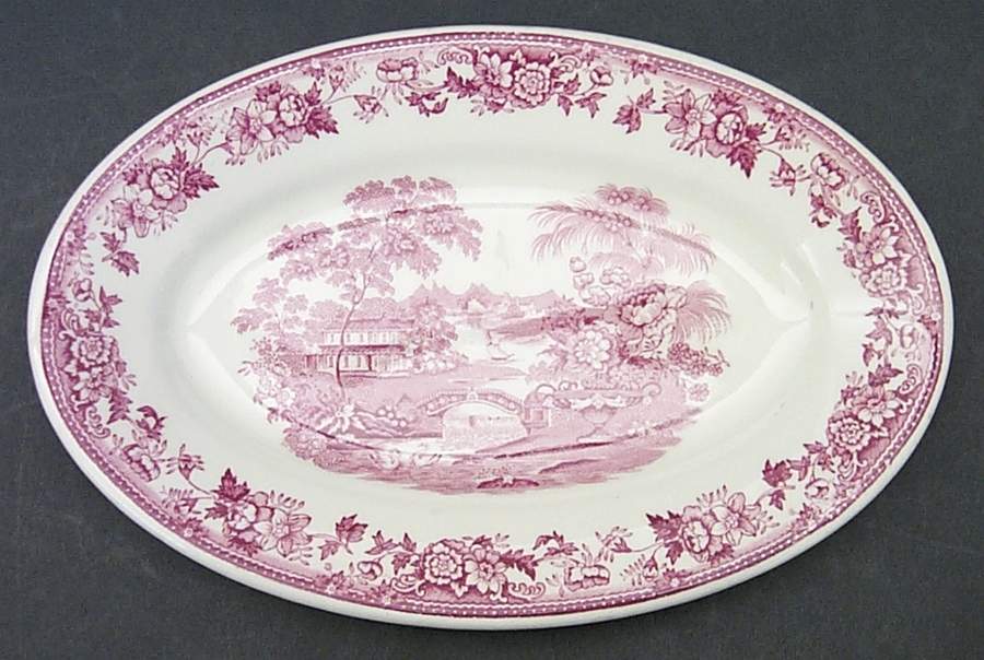 Tonquin Red Pink 9" Oval Serving Platter by Royal Staffordshire-1