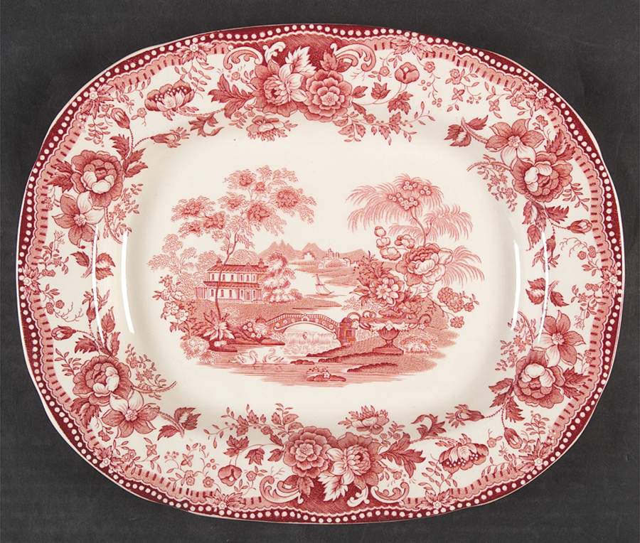 Tonquin Red Pink 11" Oval Serving Platter by Royal Staffordshire-1