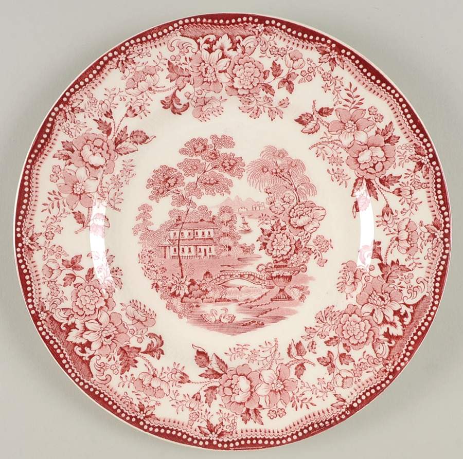 Tonquin Red Pink Luncheon Plate by Royal Staffordshire-1