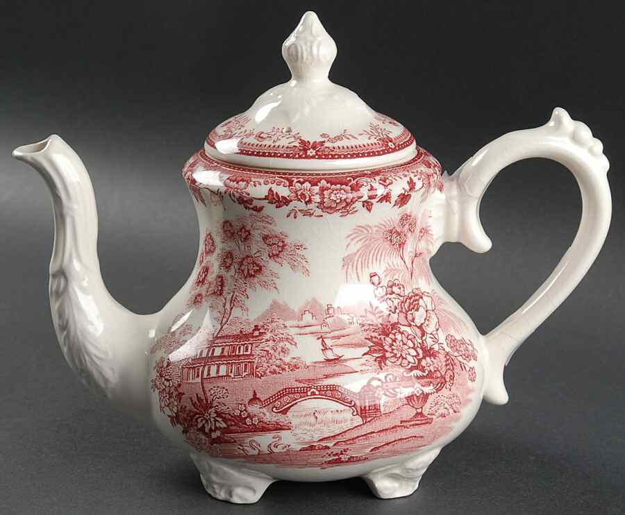 Tonquin Red Pink Teapot & Lid by Royal Staffordshire-1