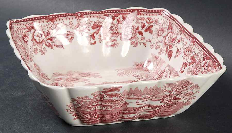 Tonquin Red Pink 6" Square Vegetable Bowl by Royal Staffordshire-1