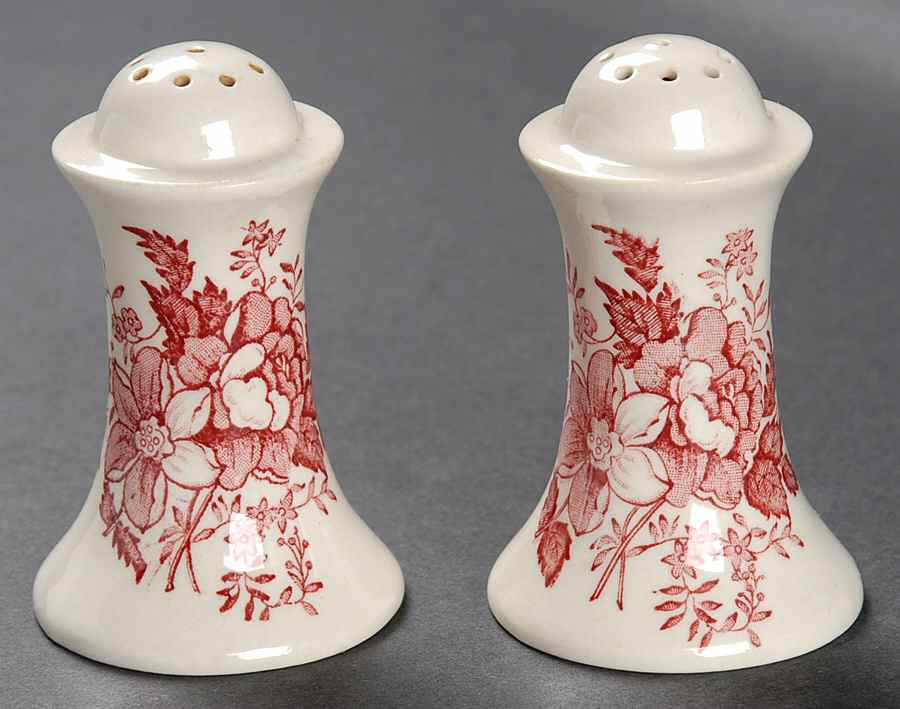 Tonquin Red Pink Salt & Pepper Set by Royal Staffordshire-1