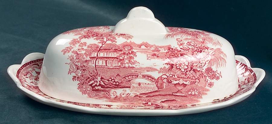 Tonquin Red Pink 1/4 Lb Covered Butter by Royal Staffordshire-1