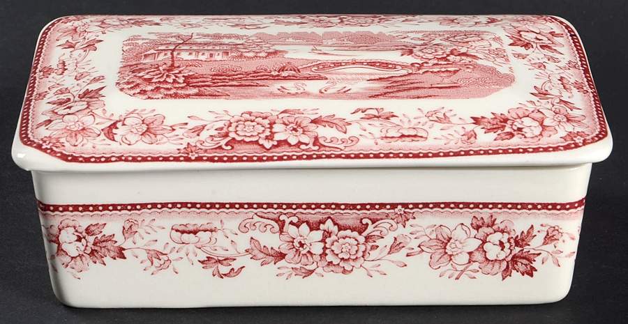 Tonquin Red Pink Cigarette Box & Lid by Royal Staffordshire-1