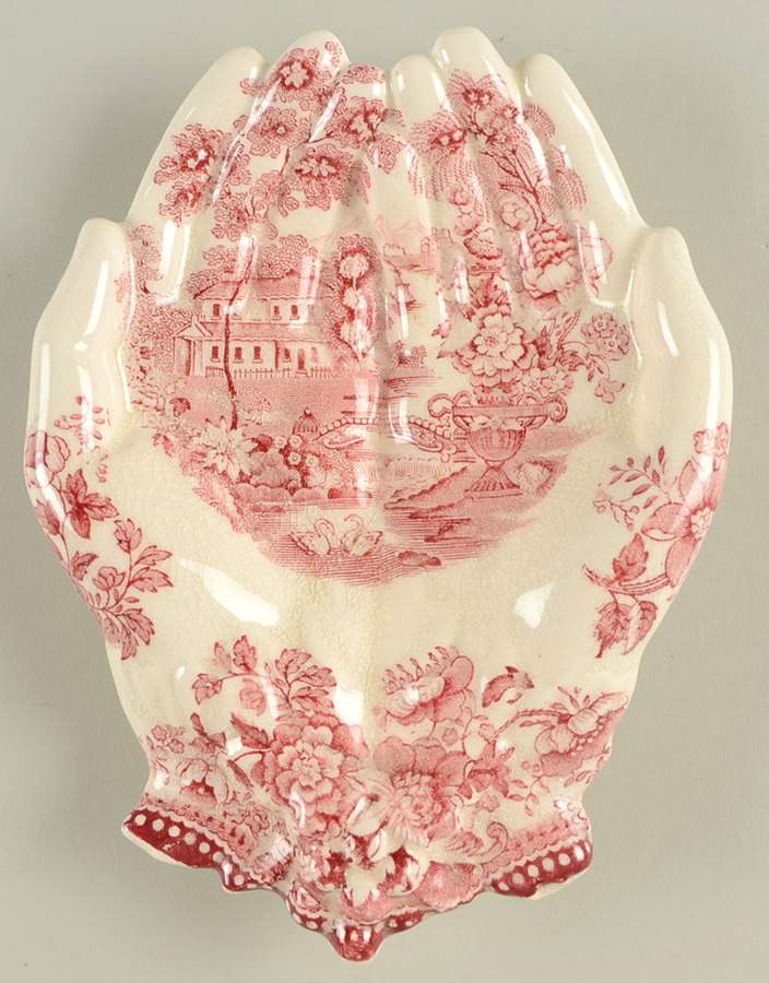Tonquin Red Pink Soap Dish by Royal Staffordshire-1