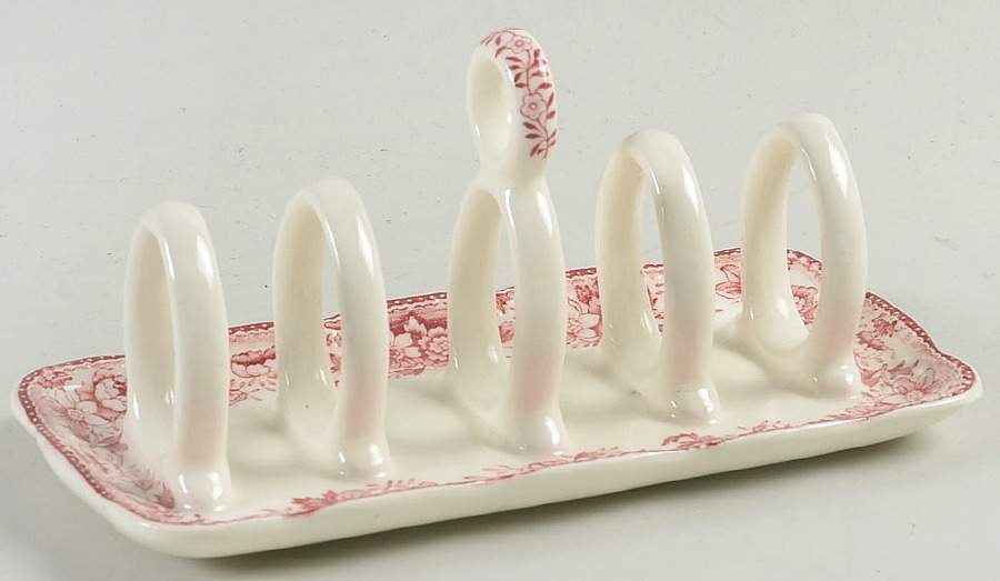 Tonquin Red Pink 4 Slice Toast Server by Royal Staffordshire-1