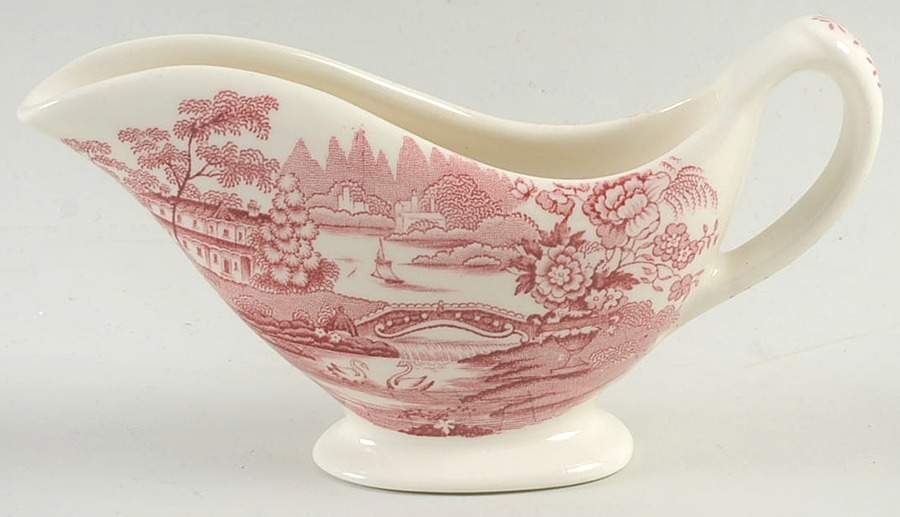 Tonquin Red Pink Individual Gravy Boat No Underplate by Royal Staffordshire-1