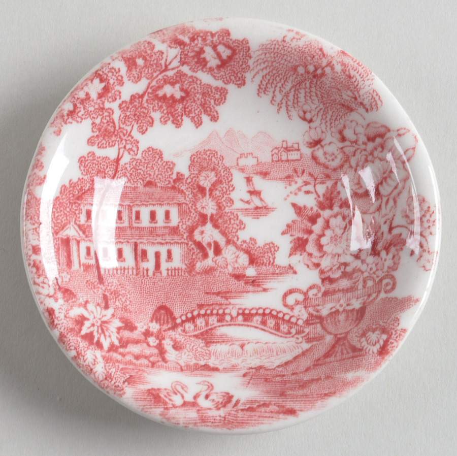 Tonquin Red Pink Butter Pat by Royal Staffordshire-1