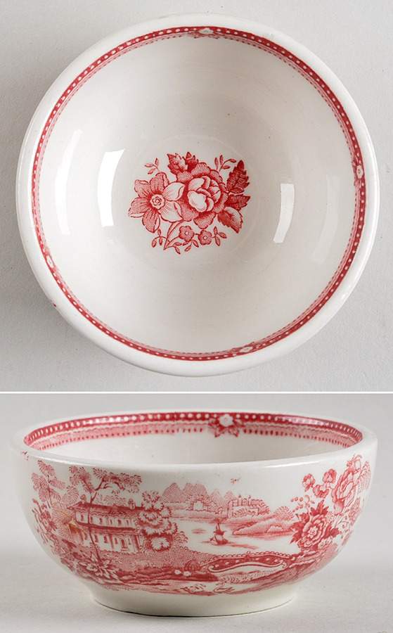 Tonquin Red Pink Open Sugar Bowl by Royal Staffordshire-1