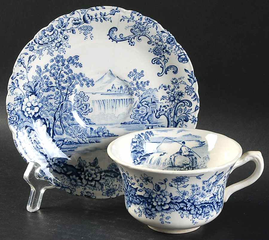 Waterfall blue Flat Cup & Saucer Set by Royal Staffordshire-1
