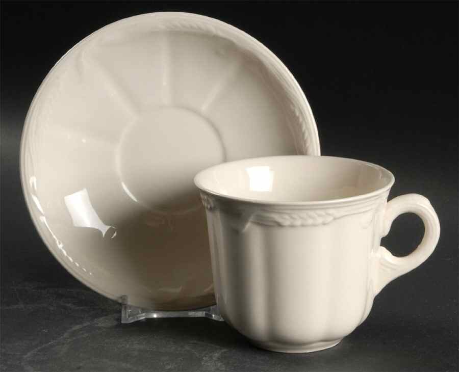 Wheat Flat Cup & Saucer Set by Arthur J Wilkinson-1