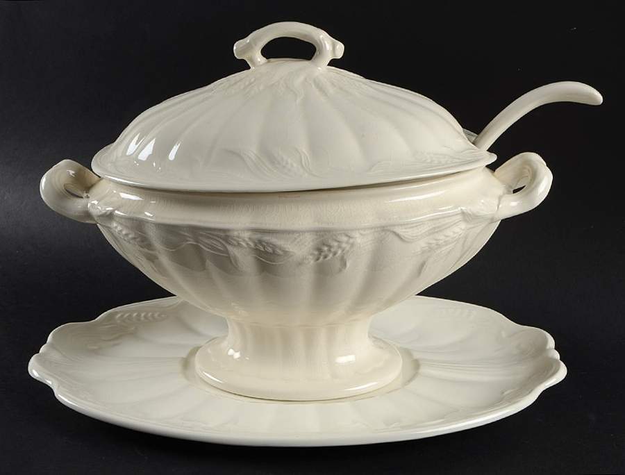 Wheat Tureen & Lid w/Ladle & Underplate by Arthur J Wilkinson-1