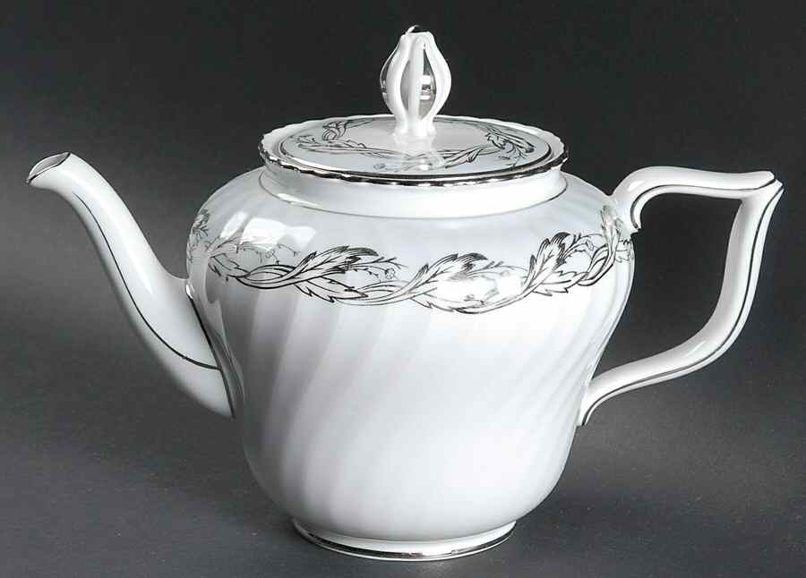 Regal Pearl Grey Teapot & Lid by Royal Tettau-1
