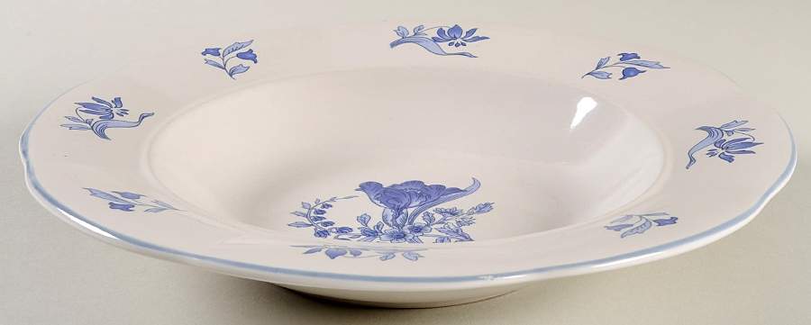 Blue Bonnet Large Rim Soup Bowl by Wm A Rogers-1