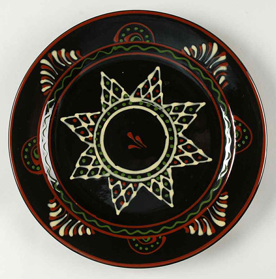 Moravian Star Dinner Plate by Rowe Pottery-1