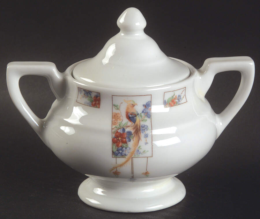 Golden Pheasant Sugar Bowl & Lid by Royal Rochester-1