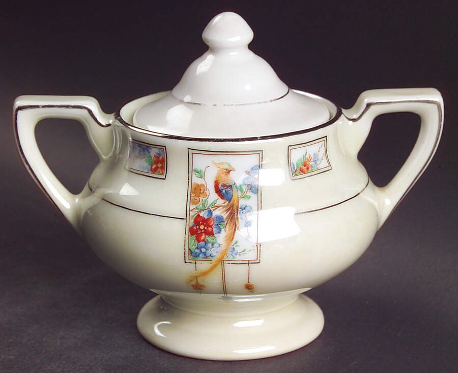 Golden Pheasant Sugar Bowl & Lid by Royal Rochester-1