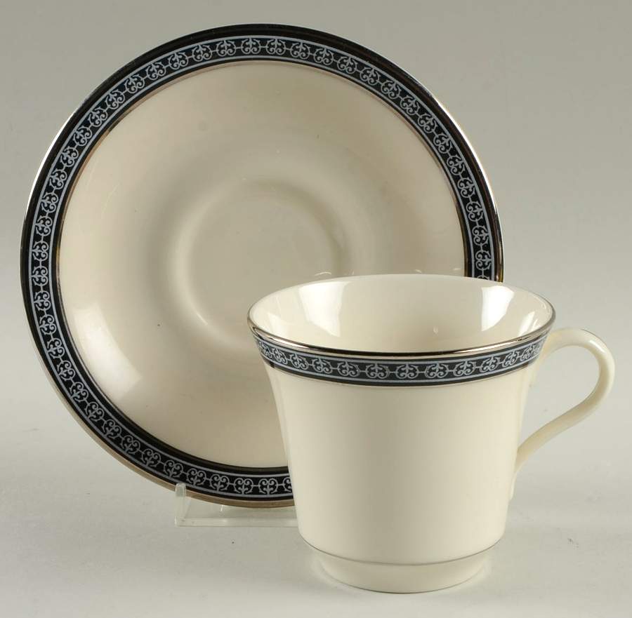 Grecian Princess Flat Cup & Saucer Set by Royal Sentinel-1