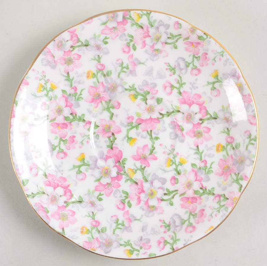 May Medley (Gold Trim) Saucer for Footed Cup by Royal Standard-1