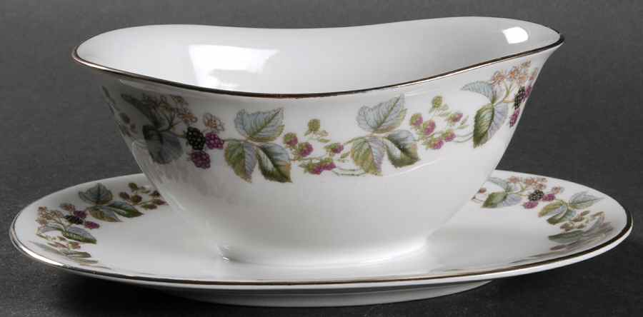 Blackberry Gravy Boat with Attached Underplate by Royal Signet-1