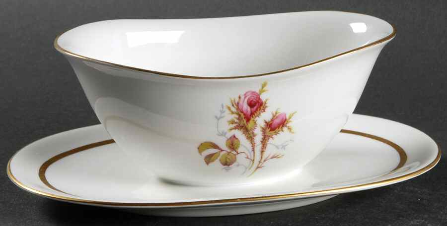 Dianne Gravy Boat with Attached Underplate by Royal Signet-1