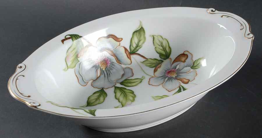 Dogwood 11" Oval Vegetable Bowl by Roselyn-1