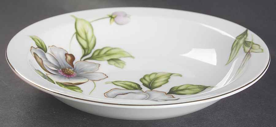 Dogwood Rim Soup Bowl by Roselyn-1