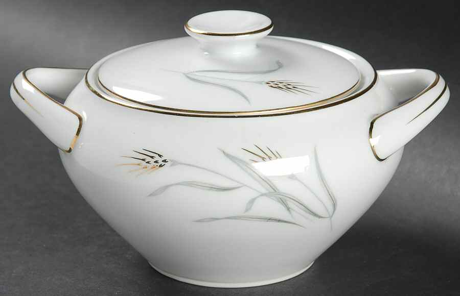 Summer Song Gold Sugar Bowl & Lid by Royal Sovereign-1