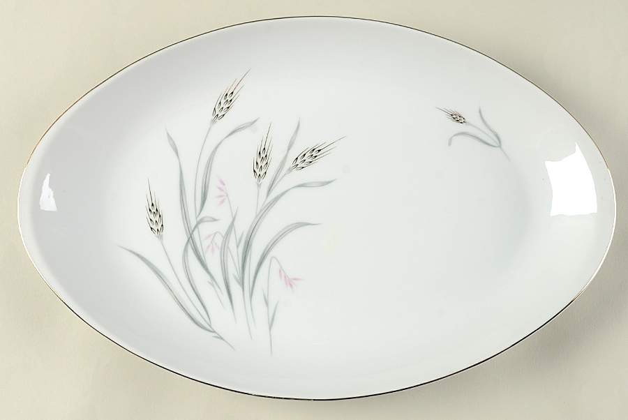 Summer Song Gold 14" Oval Serving Platter by Royal Sovereign-1
