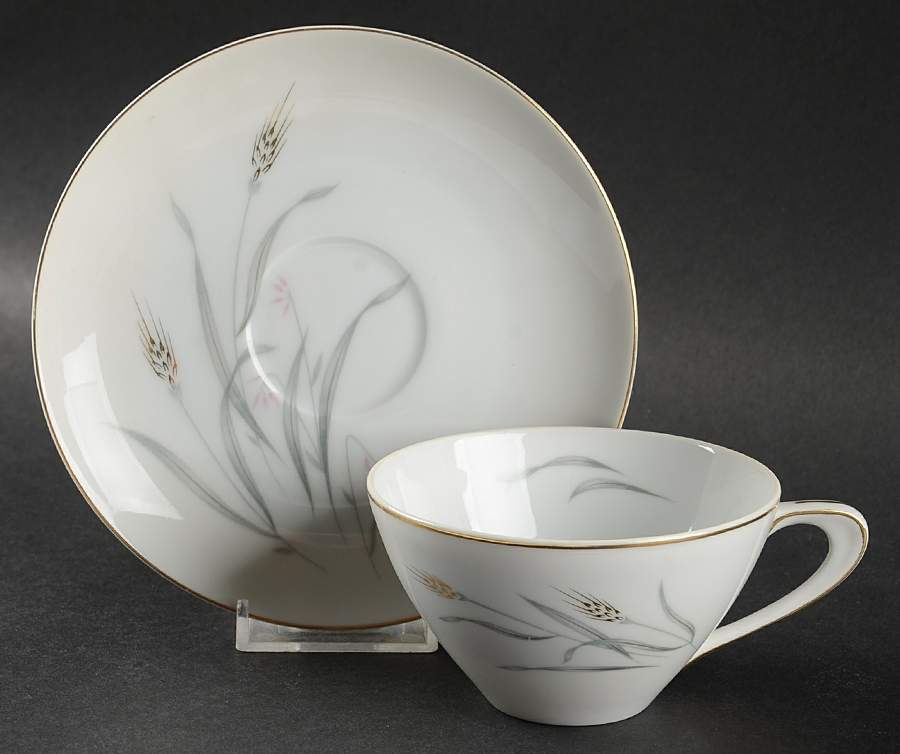 Summer Song Gold Flat Cup & Saucer Set by Royal Sovereign-1