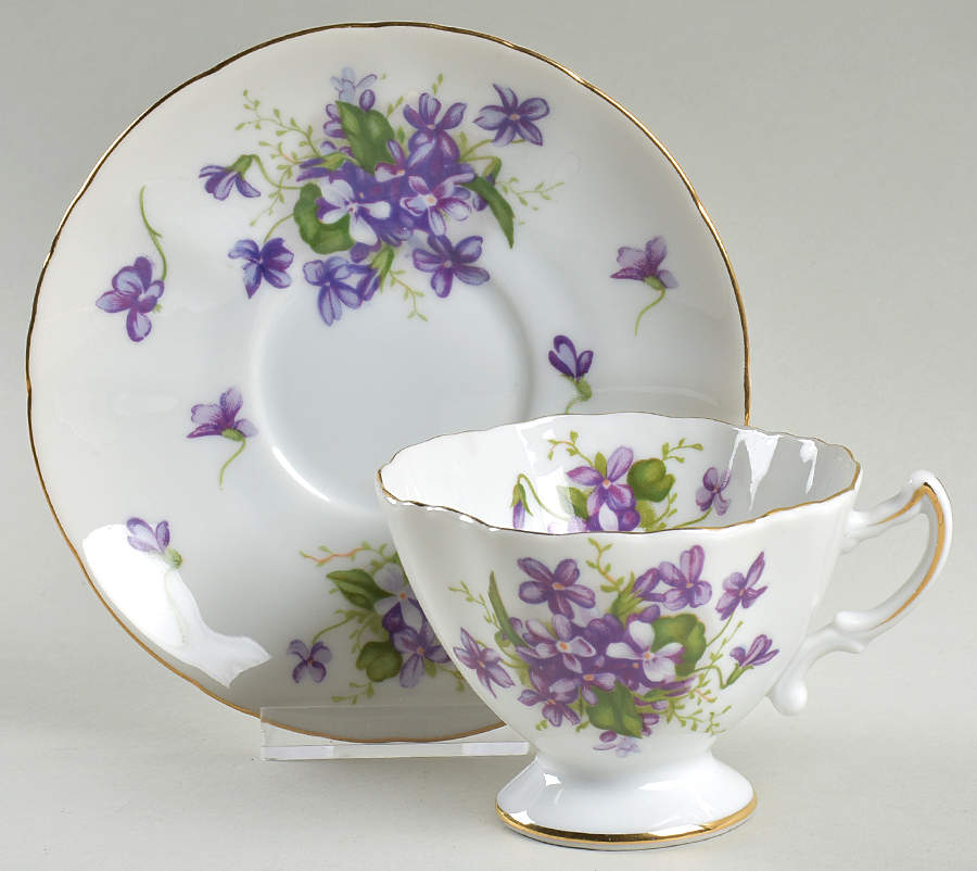 Spring Violets Footed Cup & Saucer Set by Rossetti-1