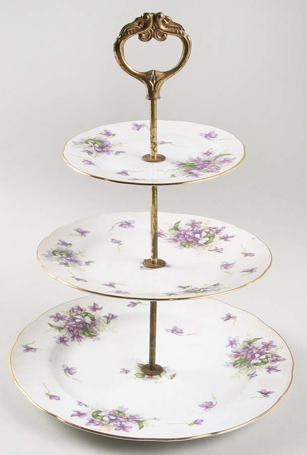 Spring Violets 3-Tiered Serving Tray (DP, SP, BB) by Rossetti-1