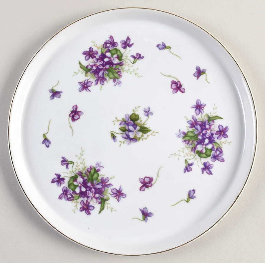 Spring Violets Cake Plate by Rossetti-1