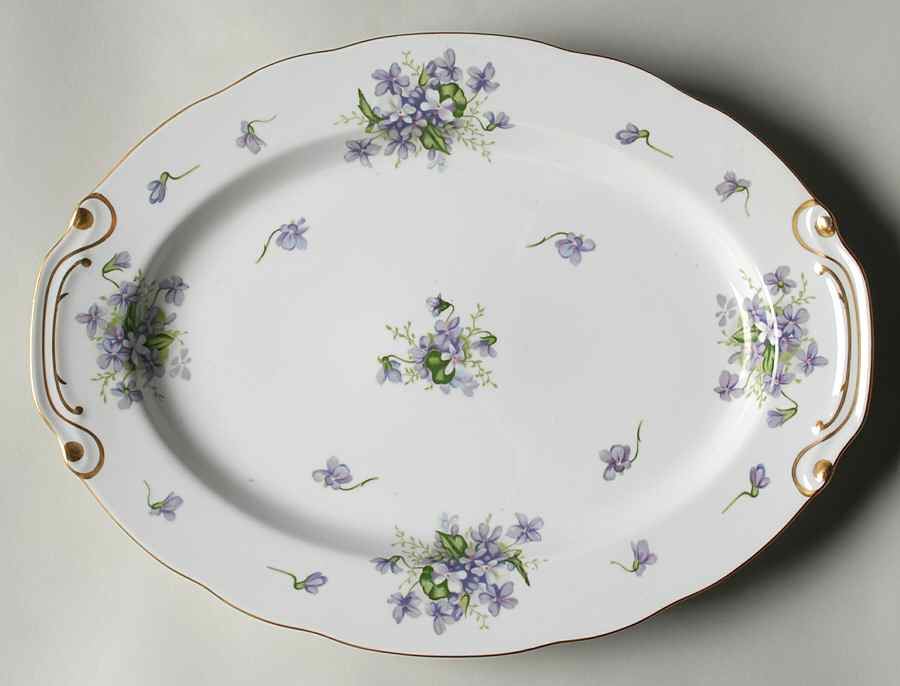 Spring Violets 14" Oval Serving Platter by Rossetti-1