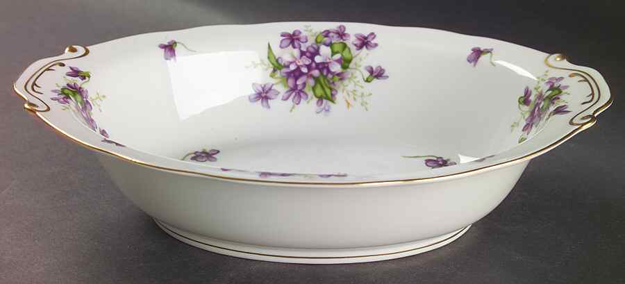 Spring Violets 11" Oval Vegetable Bowl by Rossetti-1