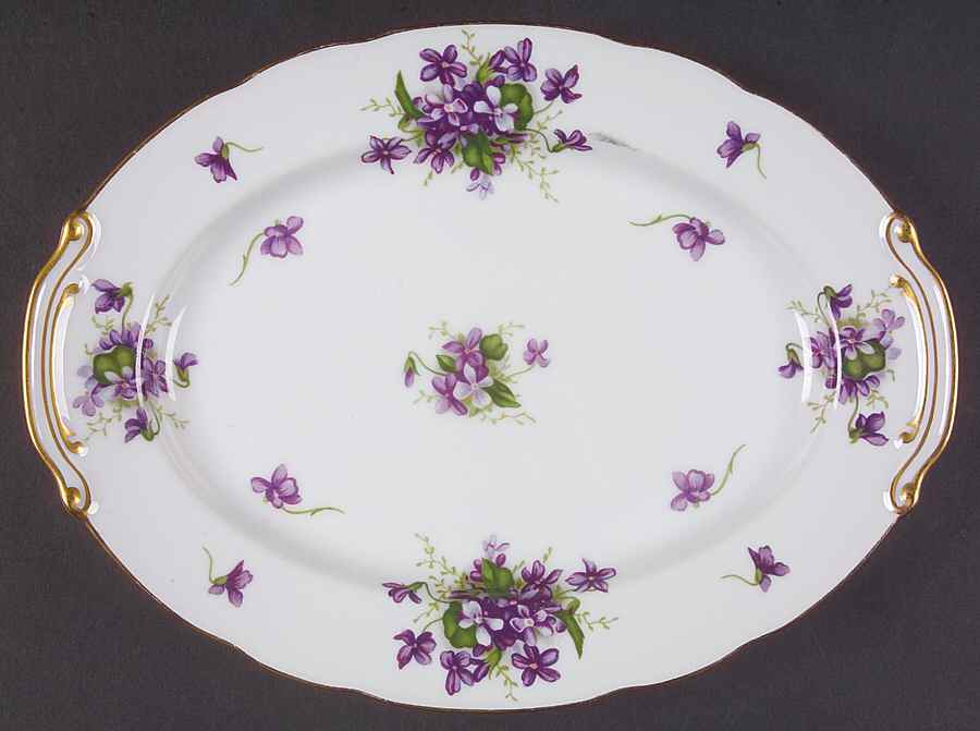 Spring Violets 12" Oval Serving Platter by Rossetti-1