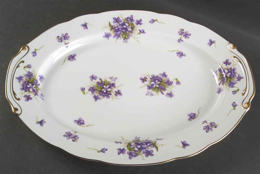 Spring Violets 16" Oval Serving Platter by Rossetti-1