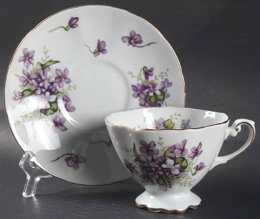 Spring Violets Footed Cup & Saucer Set by Rossetti-1