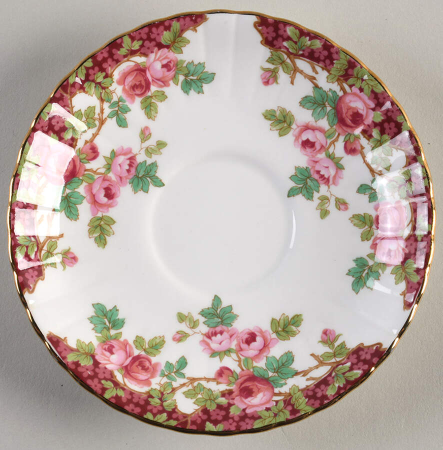 Olde English Garden Red Saucer by Royal Stafford-1