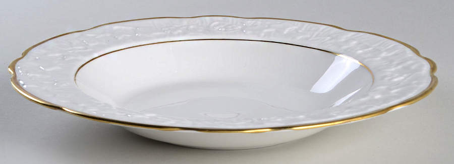 Old English Oak Gold Rim Soup Bowl by Royal Stafford-1