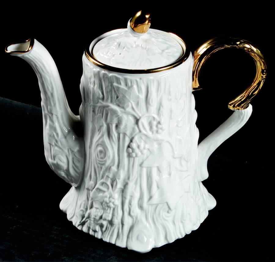 Old English Oak Gold Coffee Pot & Lid by Royal Stafford-1