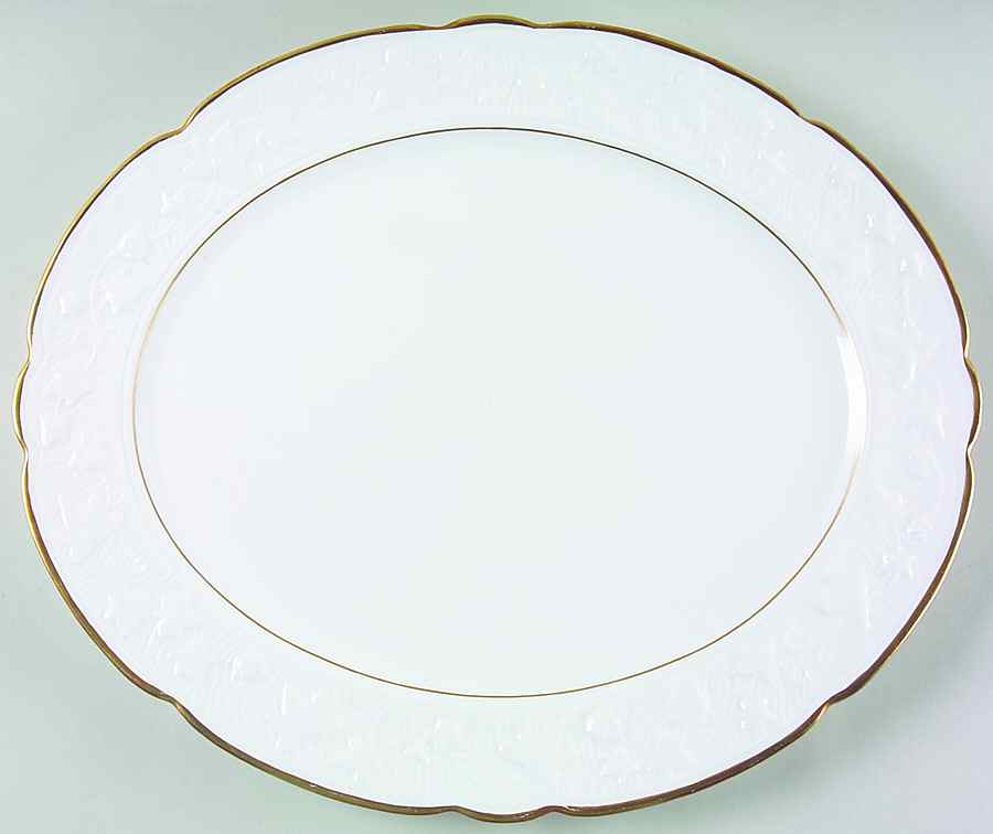 Old English Oak Gold 14" Oval Serving Platter by Royal Stafford-1