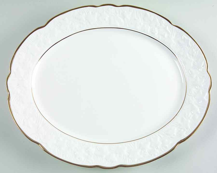 Old English Oak Gold 13" Oval Serving Platter by Royal Stafford-1