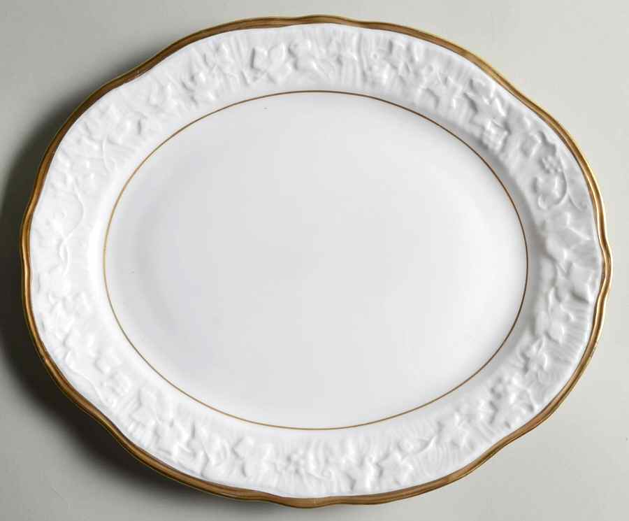 Old English Oak Gold 11" Oval Serving Platter by Royal Stafford-1