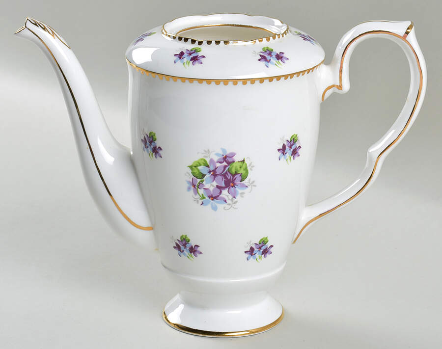 Sweet Violets (Not Embossed, Gold Drops Edge) Coffee Pot No Lid by Royal Stafford-1